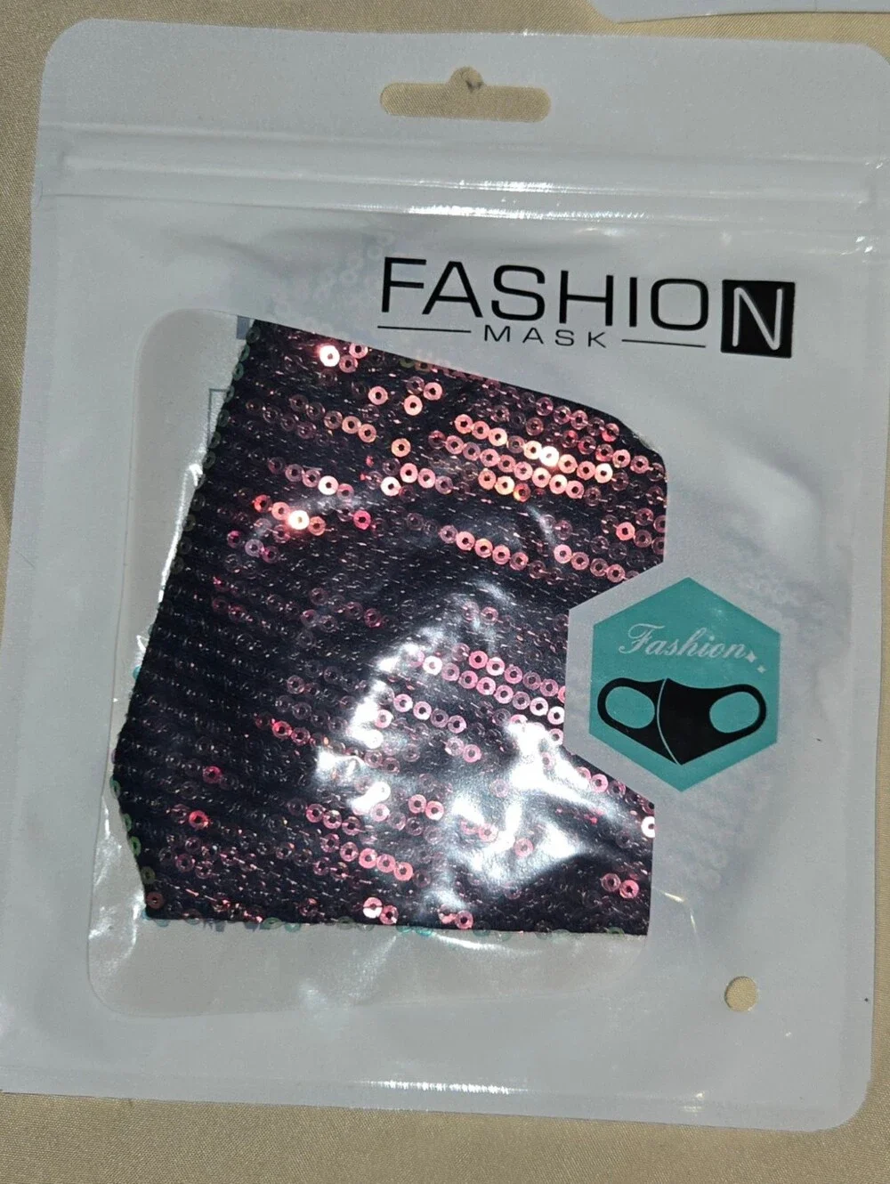 Lot Of 5 NIP Sequin Face Masks